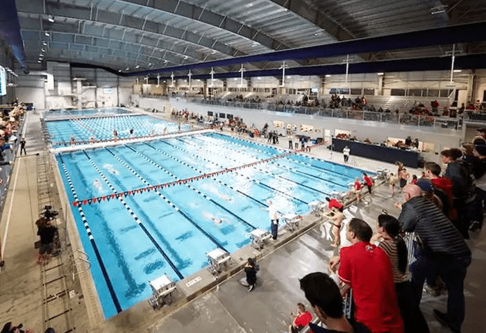 Inside the swim facilities at Liberty University