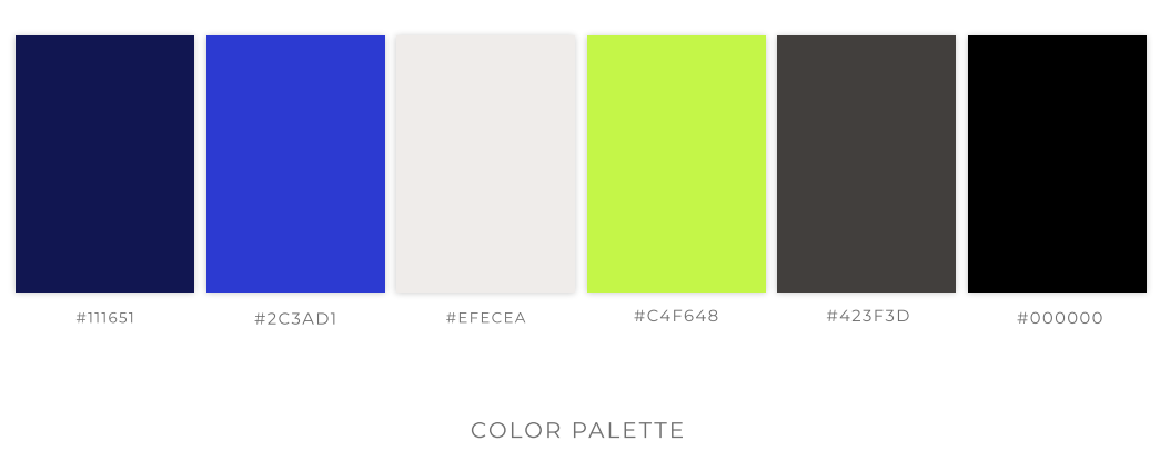 Colors used on the site