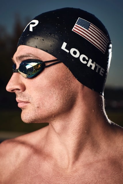 Ryan Lochte profile with swim cap
